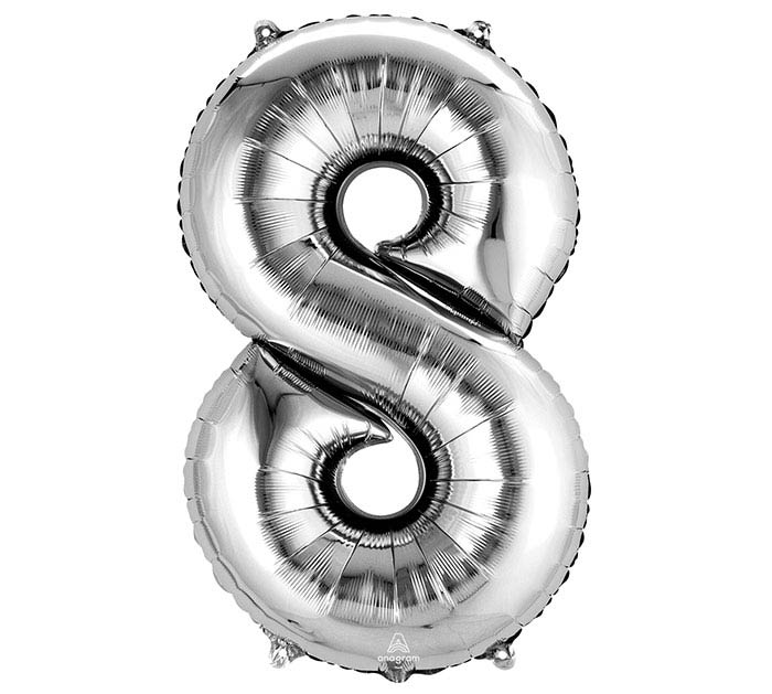 34" Silver Mylar Numbers