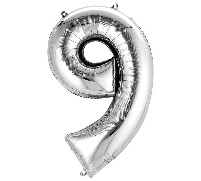 34" Silver Mylar Numbers