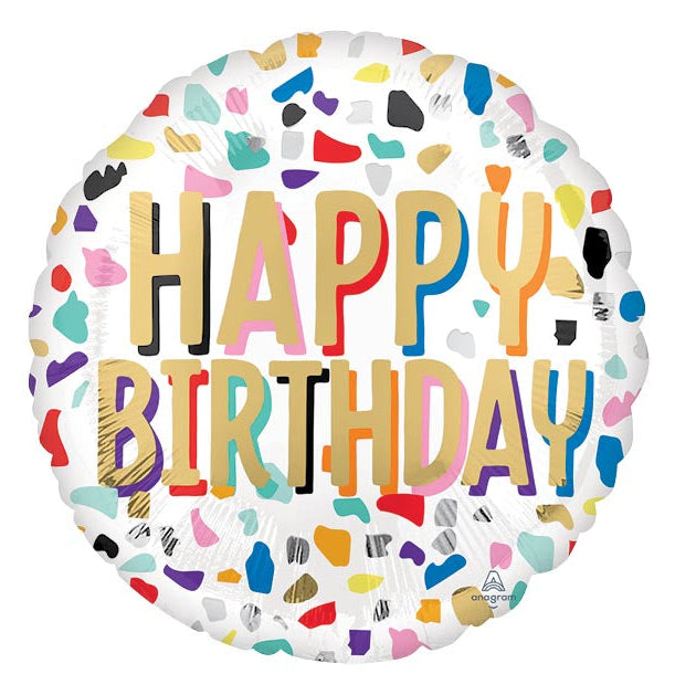 17" Birthday Confetti Mylar