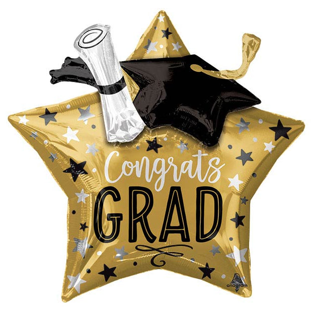 28" Gold Star Diploma Mylar