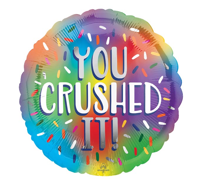 17" You Crushed It Rainbow Balloon