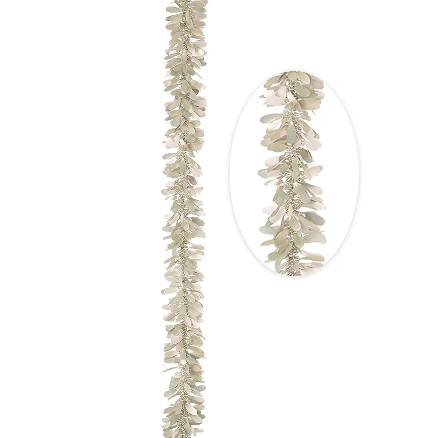 96" Champagne Matte Tinsel Garland
