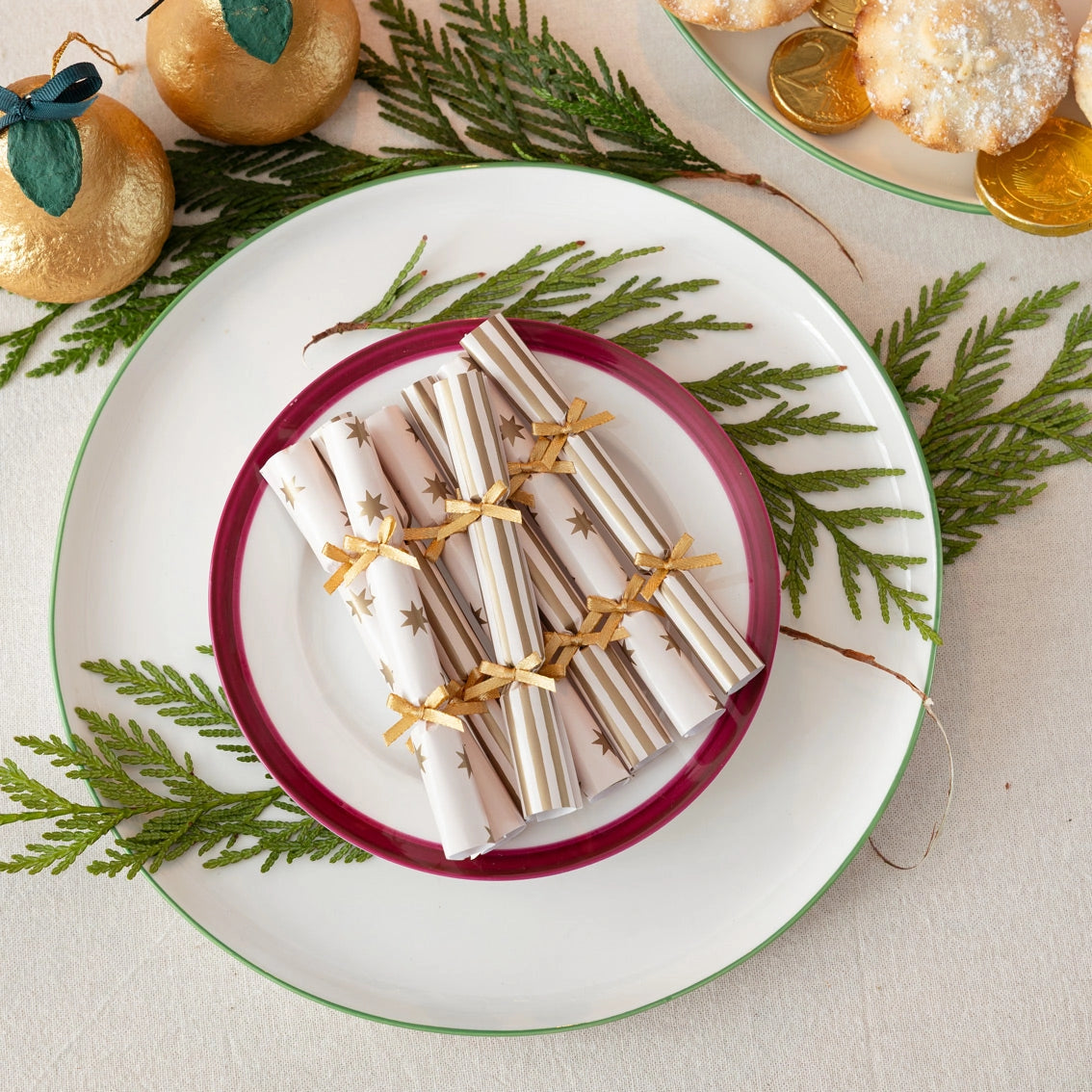 Gold Stripes and Stars Saucer Crackers