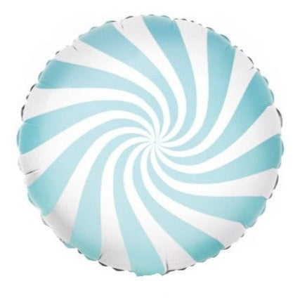18" Light Blue Swirl Candy Mylar