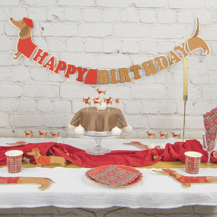 Happy Birthday Dachshund Garland