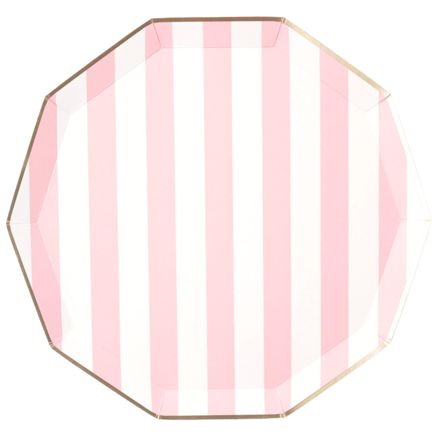Petal Pink Cabana Stripe Plates