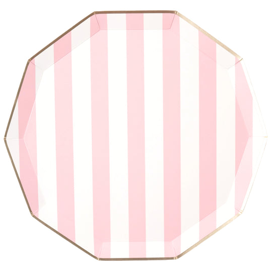 Petal Pink Cabana Stripe Plates