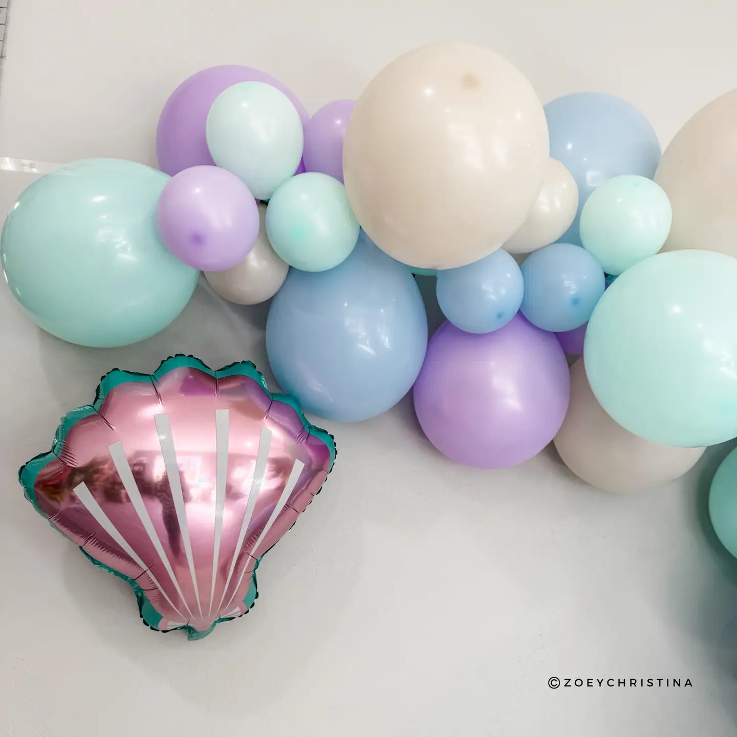 20" Pastel Pink Seashell Mylar