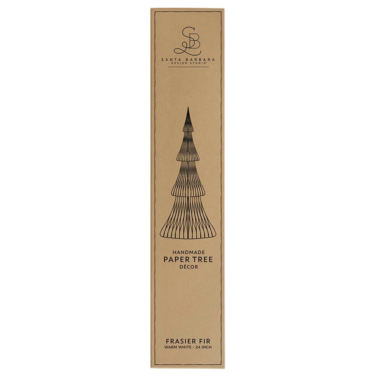 24" Warm White Frasier Fir Paper Tree