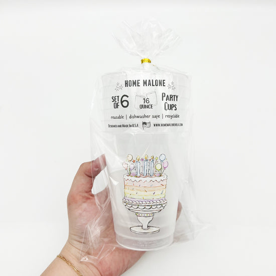 Pastel Birthday Cake Party Cup Set
