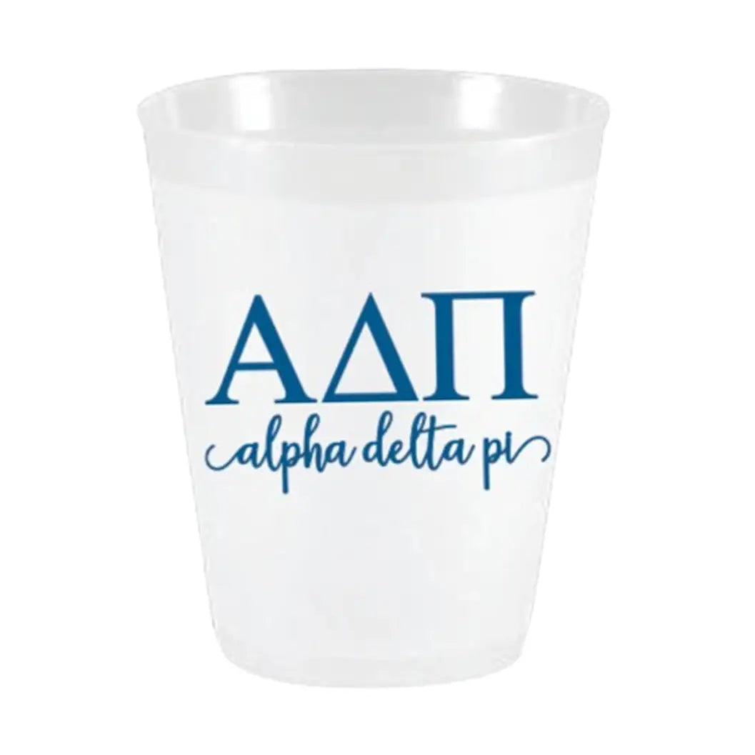 Alpha Delta Pi Letters Frosted Cups