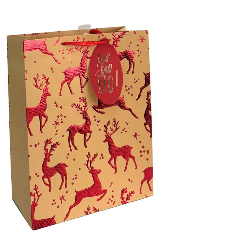 Embossed Christmas Icons Gift Bag