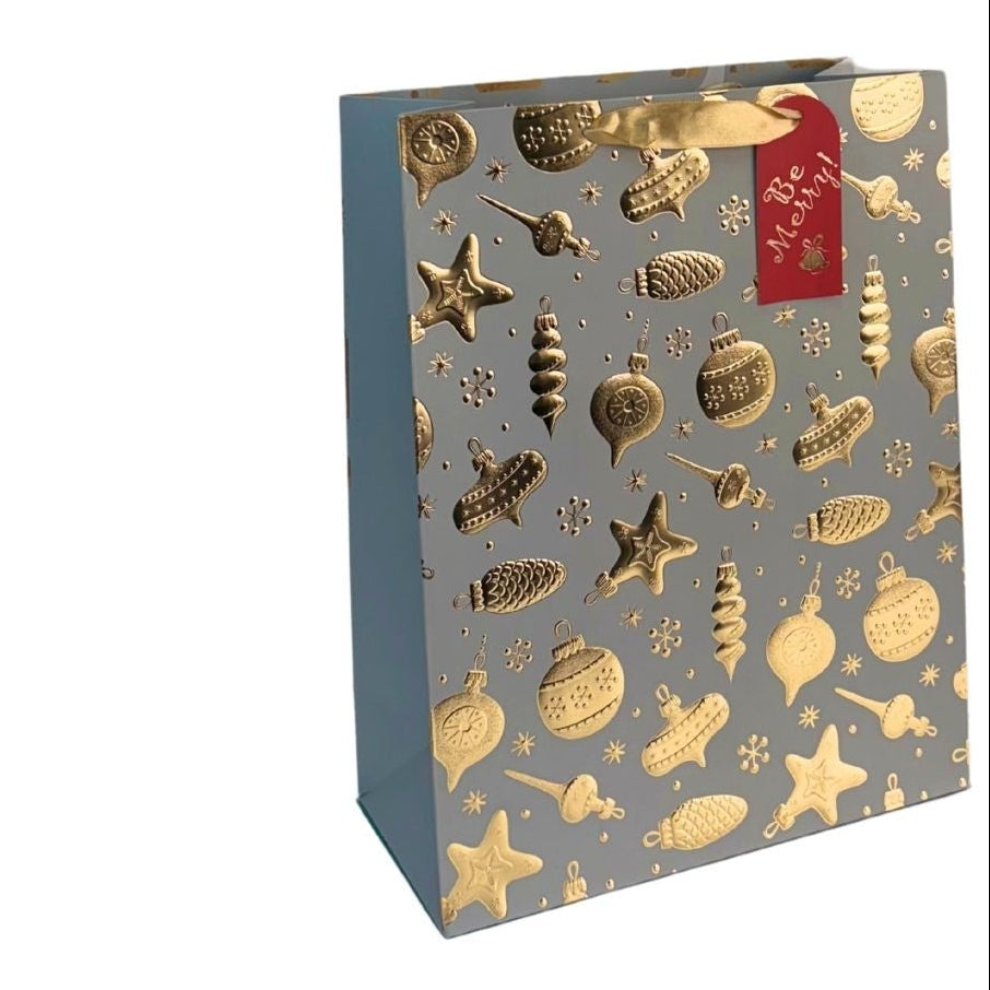 Embossed Christmas Icons Gift Bag
