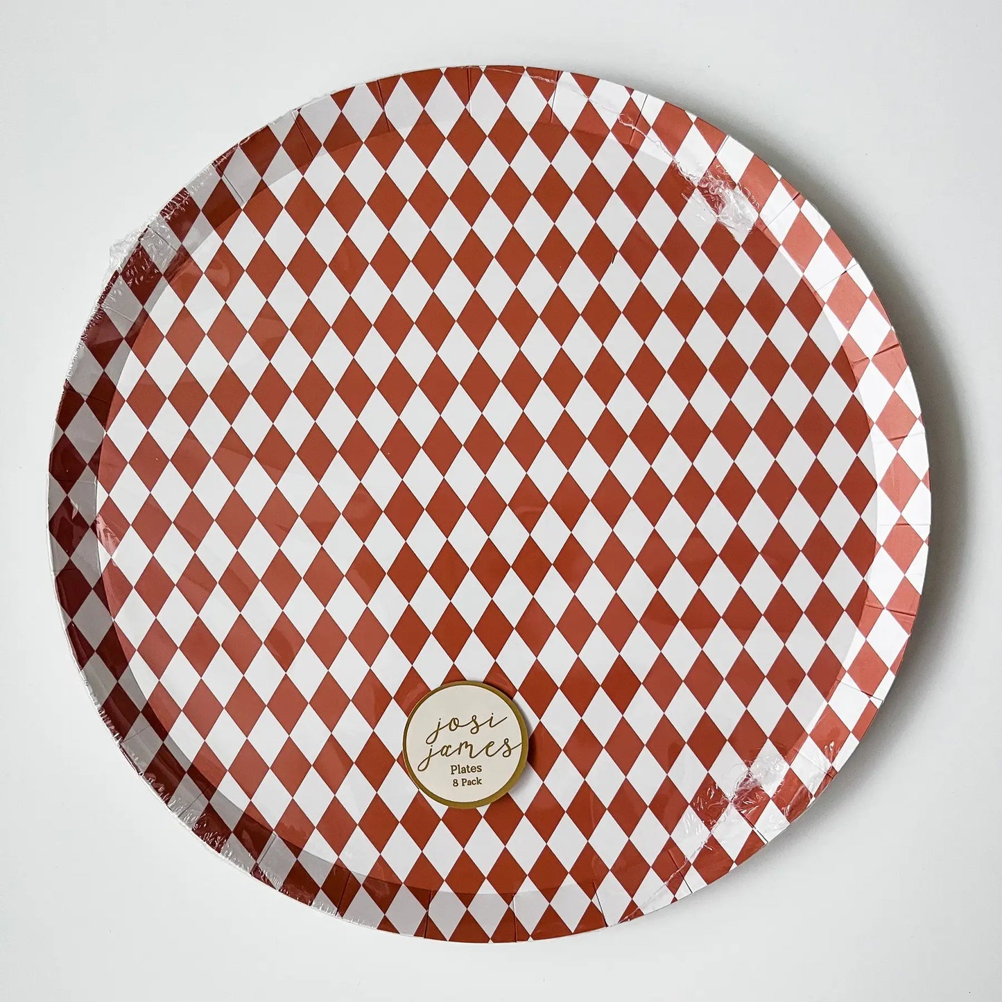 Orange Bavarian Check Dinner Plates