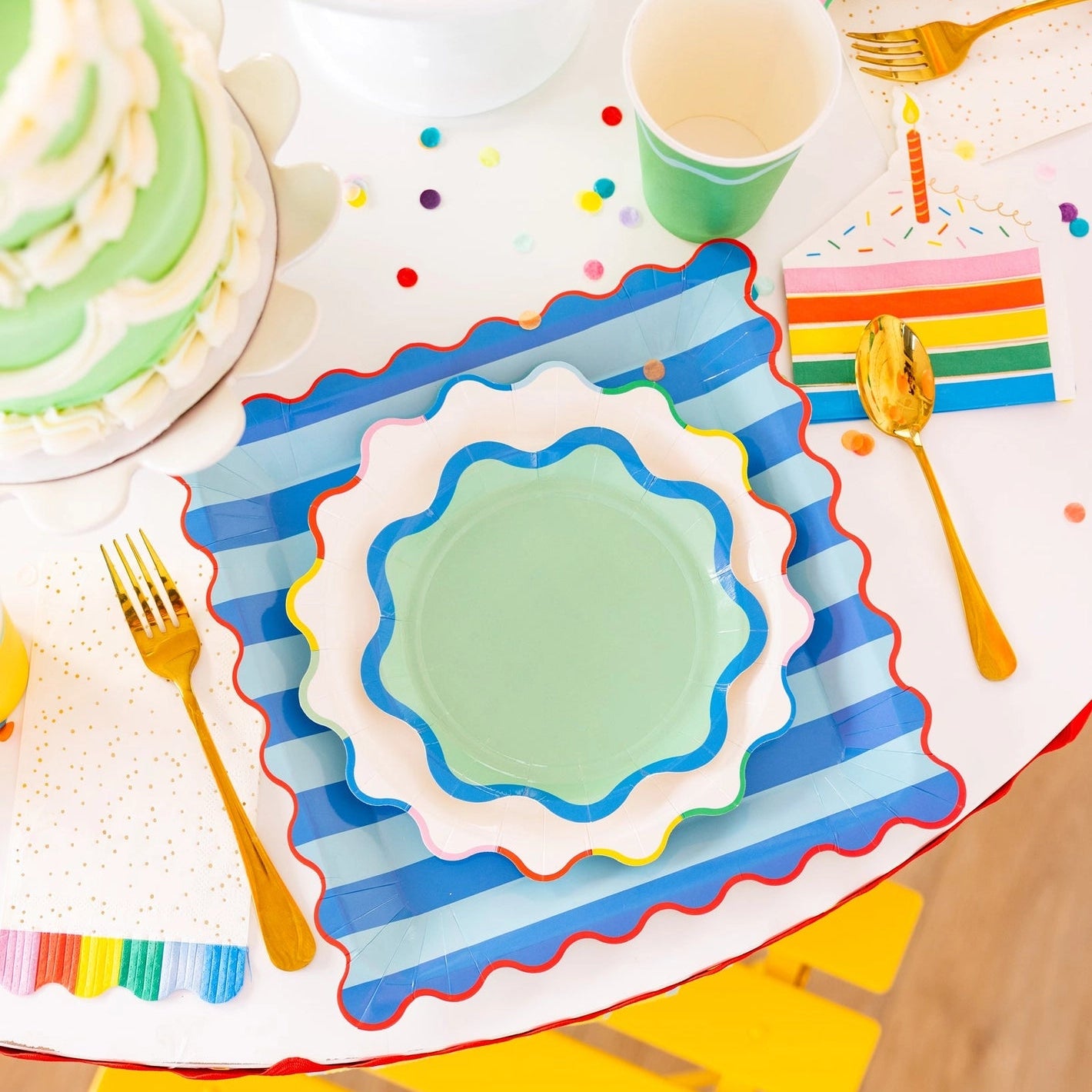 Bright Striped Dinner Plates