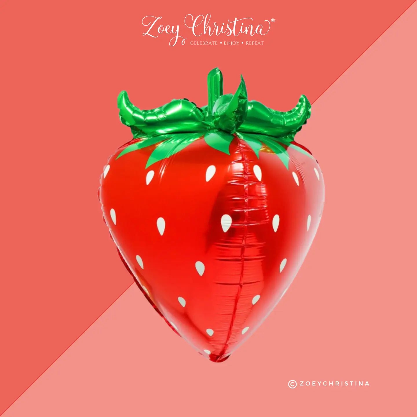 28" Red Strawberry 4D Mylar