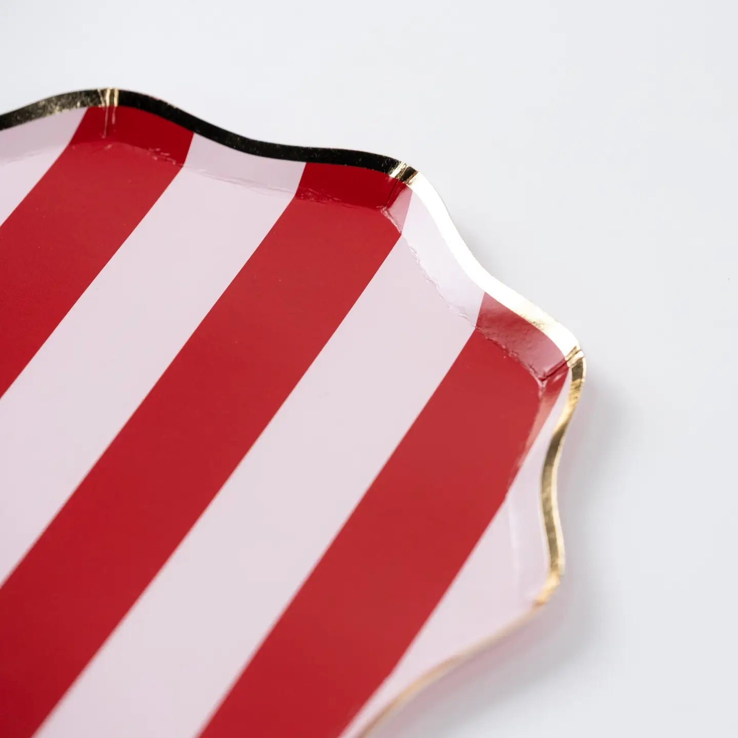 Red and Pink Stripe Dessert Plates