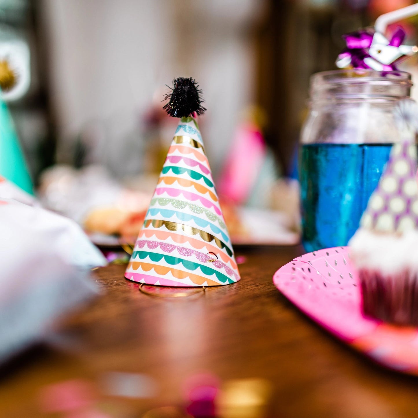 Mini Patterned Rainbow Party Hats