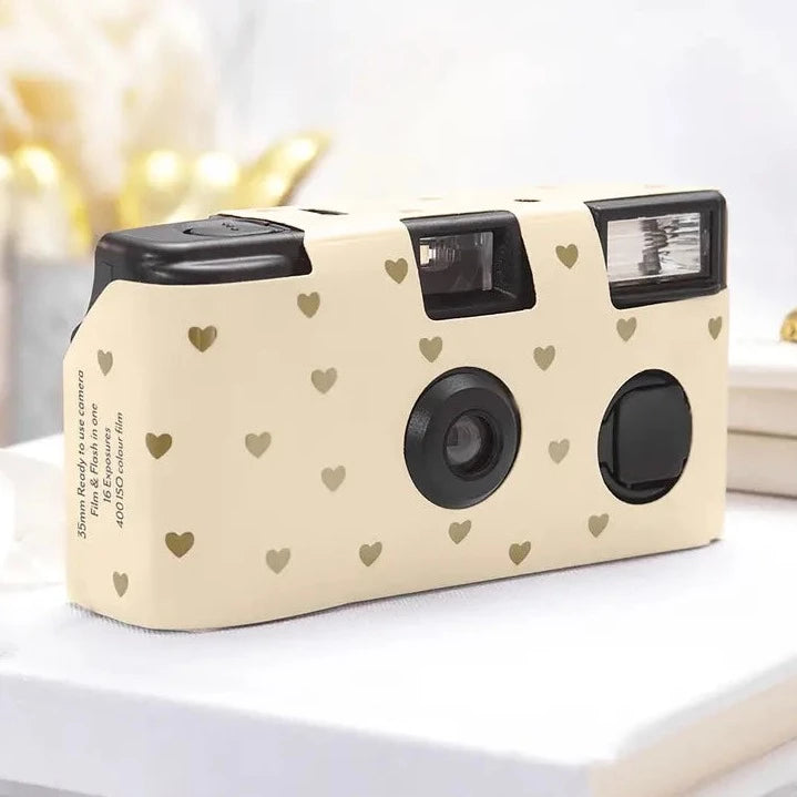 Disposable Camera with Flash - Gold Hearts