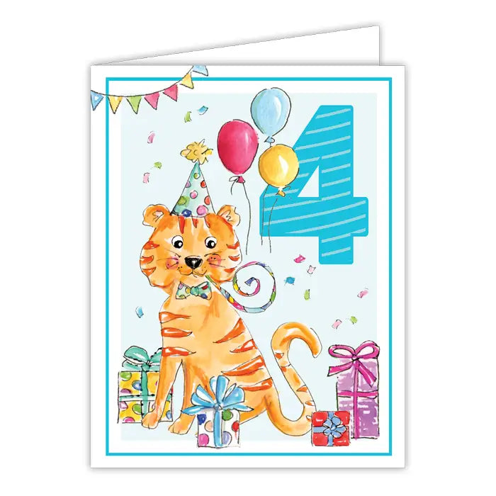 Fourth Birthday Tiger Card