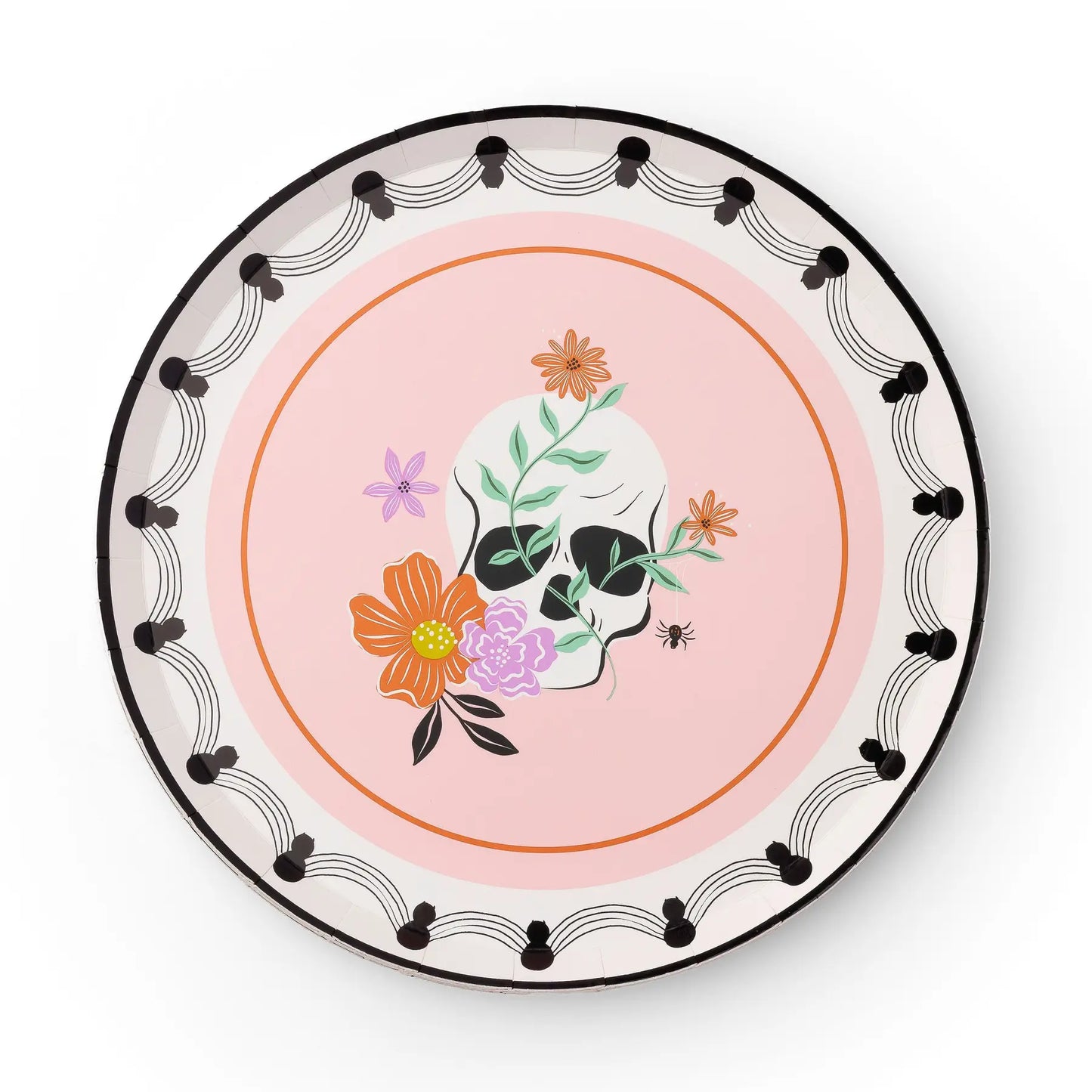 Floral Halloween Skulls Dessert Plates