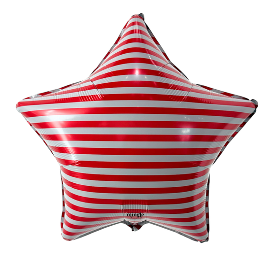 18" Red Stripe Star Mylar