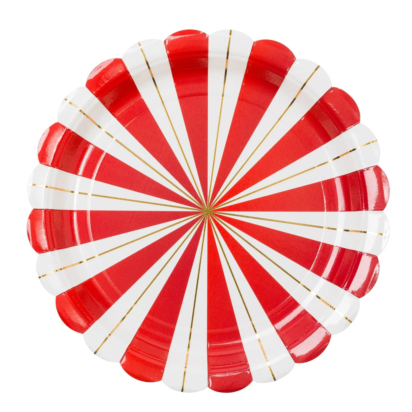 9" Red & Gold Peppermint Plates