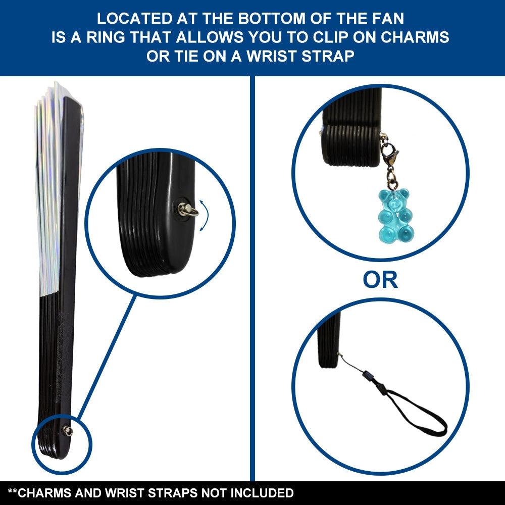 Metallic Silver XL Hand Fan