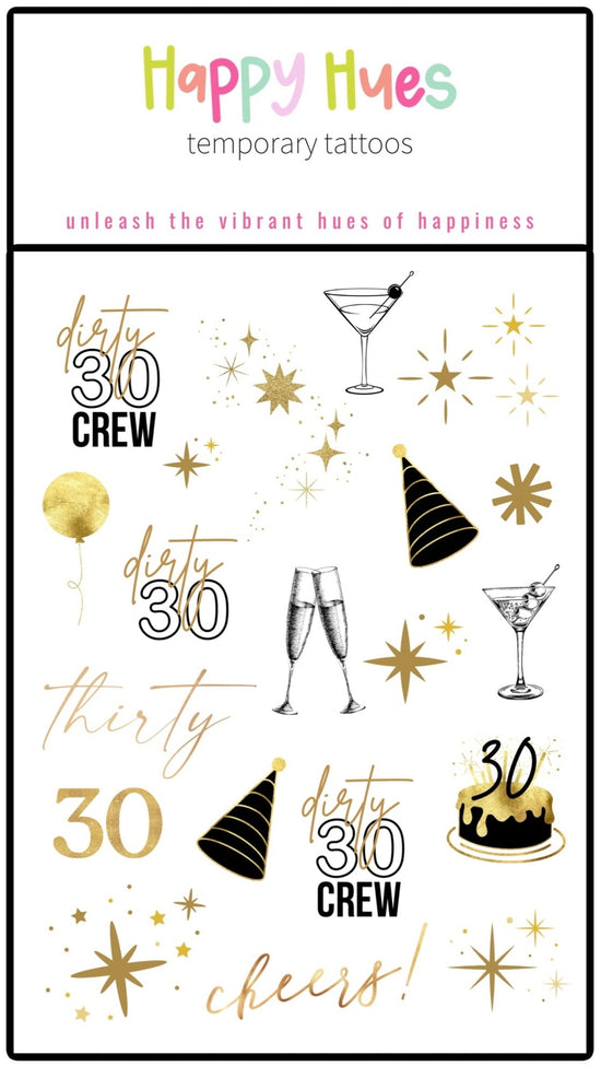 30th Birthday Temporary Tattoos