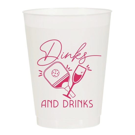 Load image into Gallery viewer, Dinks and Drinks Pink Racket Pickleball Frostflex Cups
