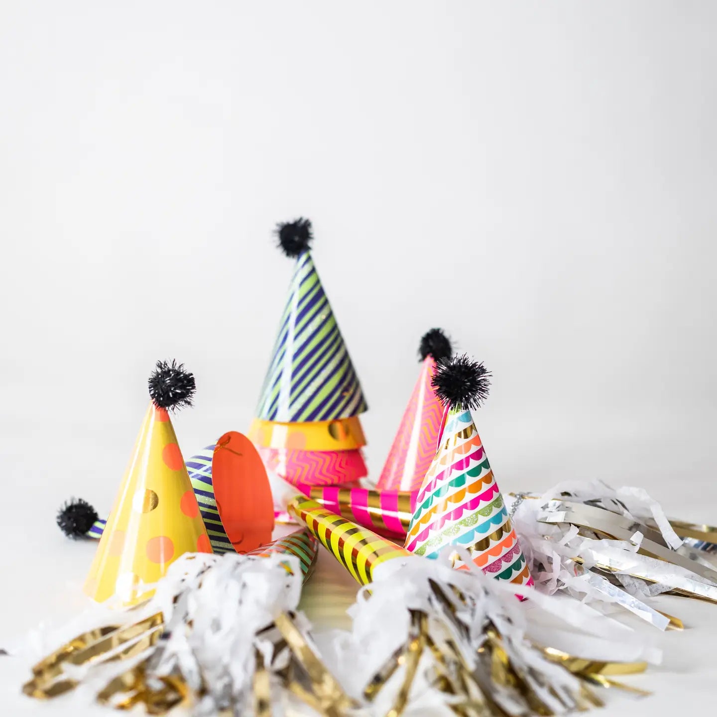 Mini Patterned Rainbow Party Hats