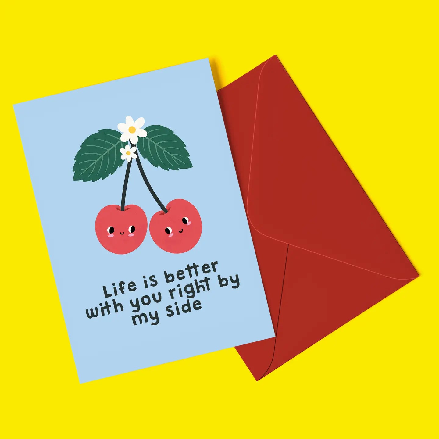 You By My Side Cherry Card with Stickers