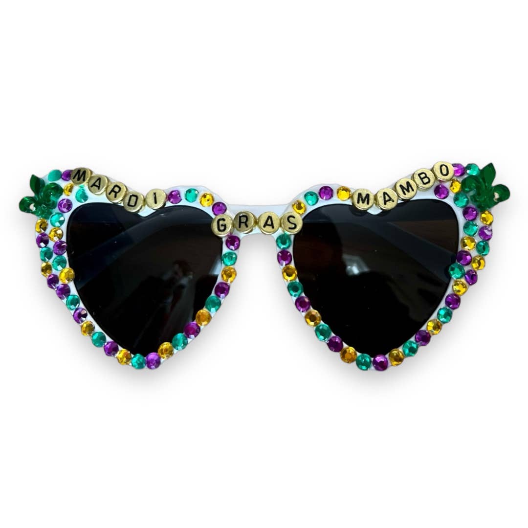 swag goggles Mardi Gras Mambo Heart Sunglasses