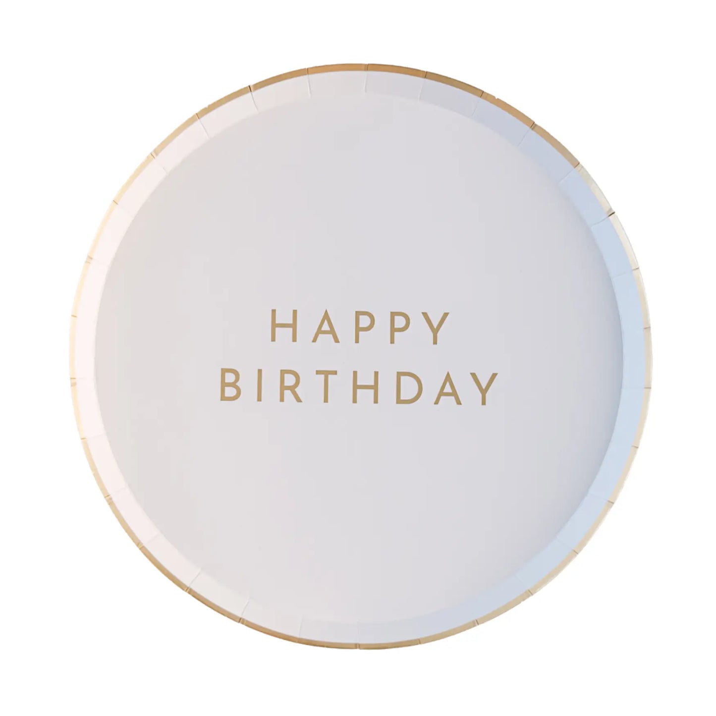 White & Gold Happy Birthday Small Plate