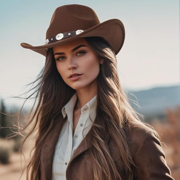 Felt Cowboy Hat with Buckle Belt