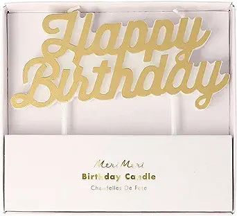Gold Happy Birthday Candle