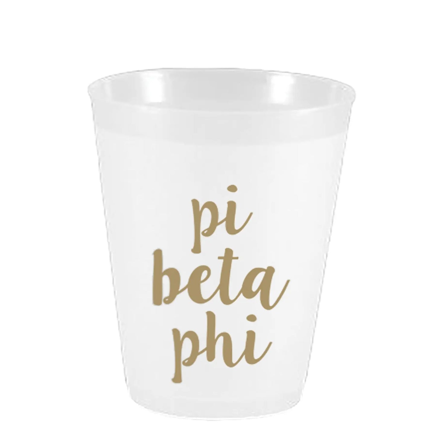 Gold Script Pi Beta Phi Frosted Cups