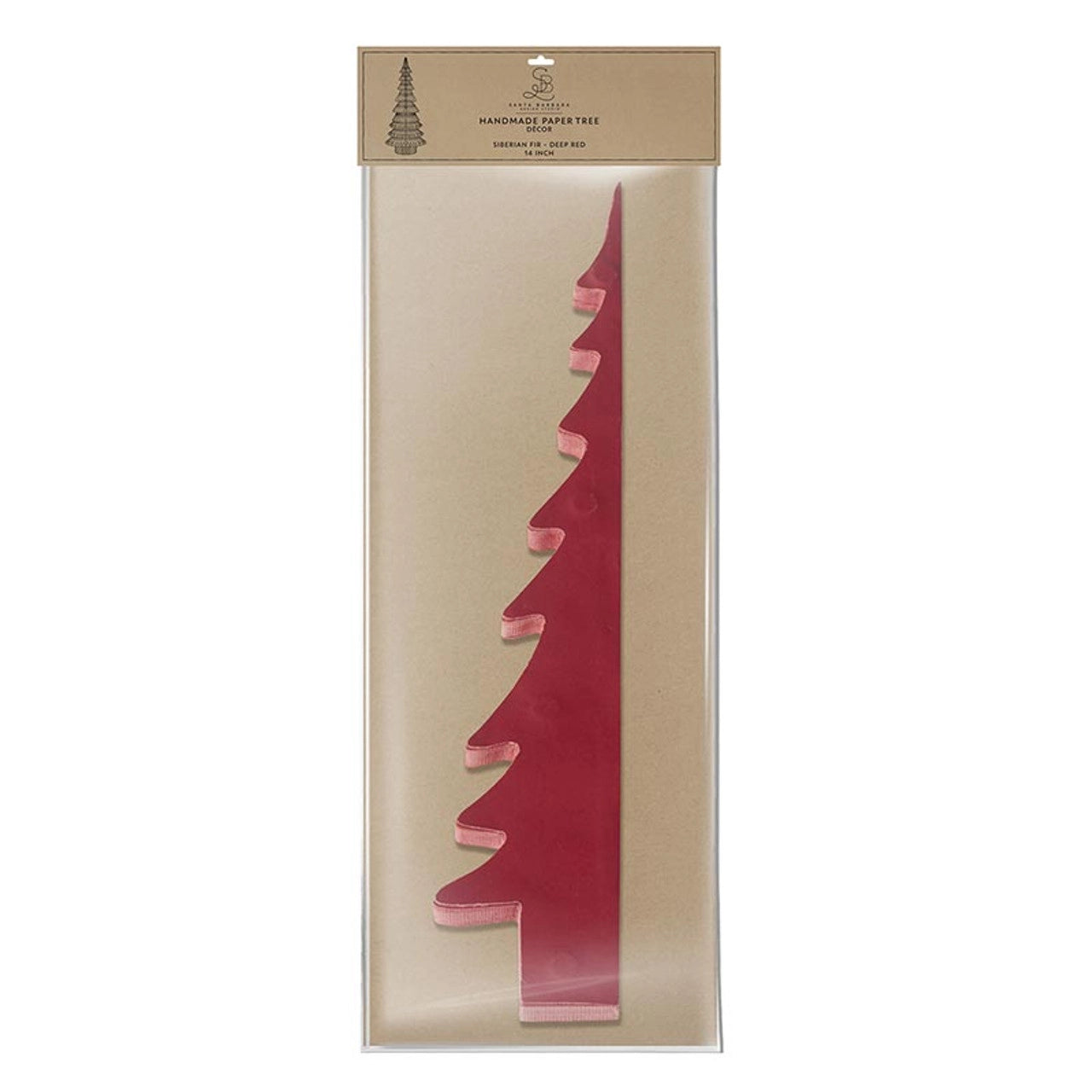 14" Deep Red Siberian Fir Paper Tree