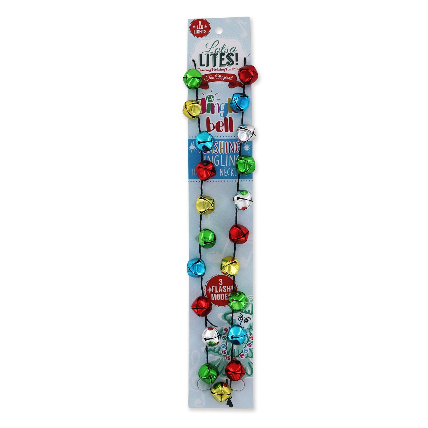 Jingle Bell Flashing LED Necklace