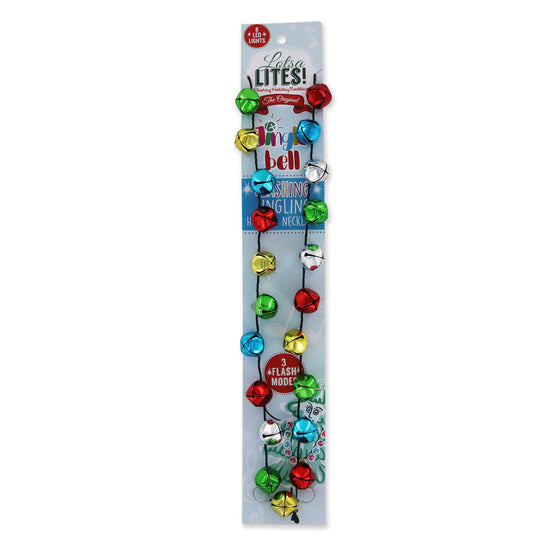 Jingle Bell Flashing LED Necklace