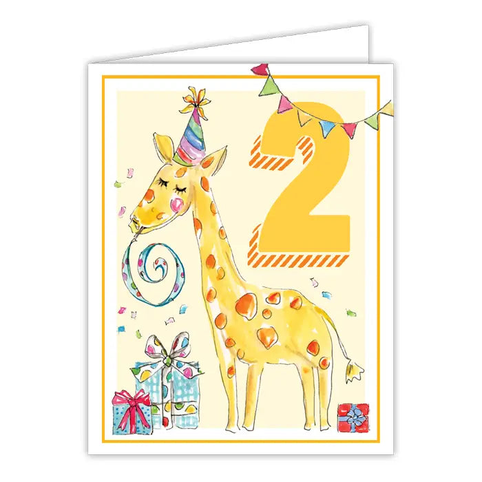 Second Birthday Giraffe Card