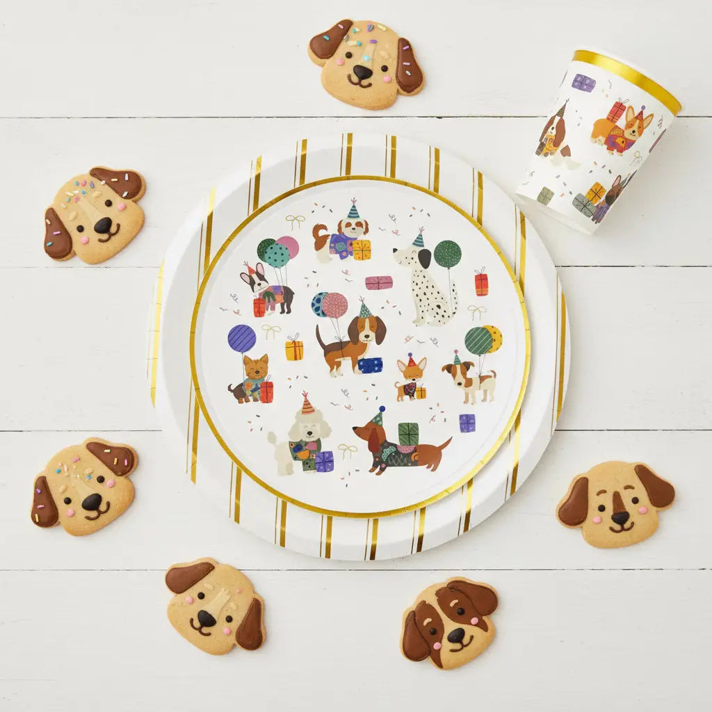 Golden Stripes Dinner Plates