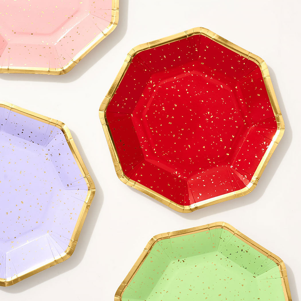 Octagon Multicolor Dinner Plates