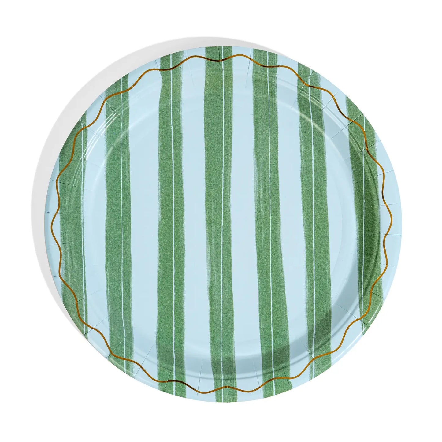 Blue & Green Stripe Dinner Plates