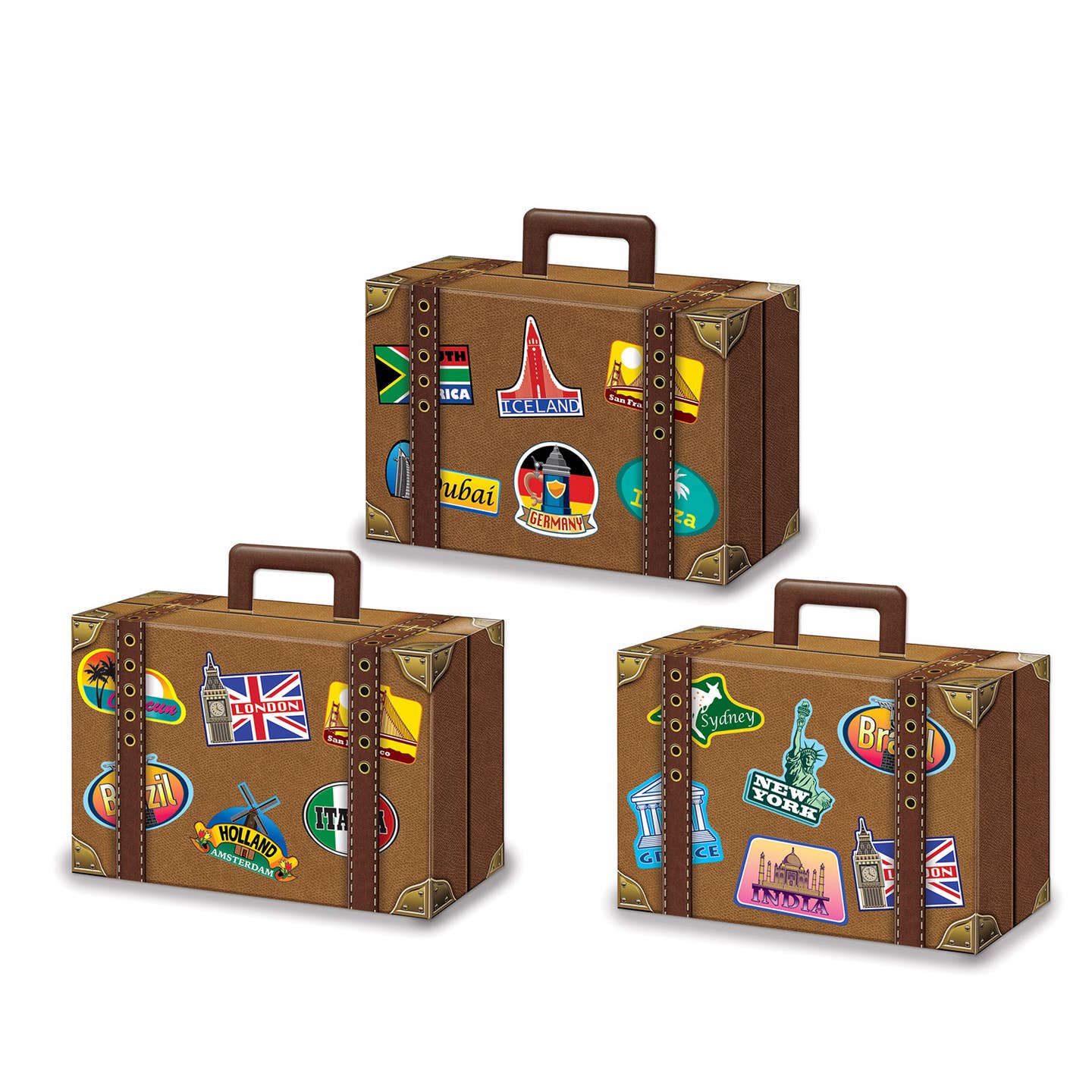 Luggage Favor Boxes 3 pack