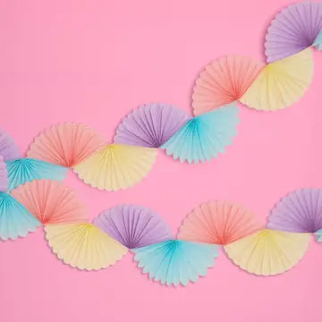 Pastel Paper Fan Garland