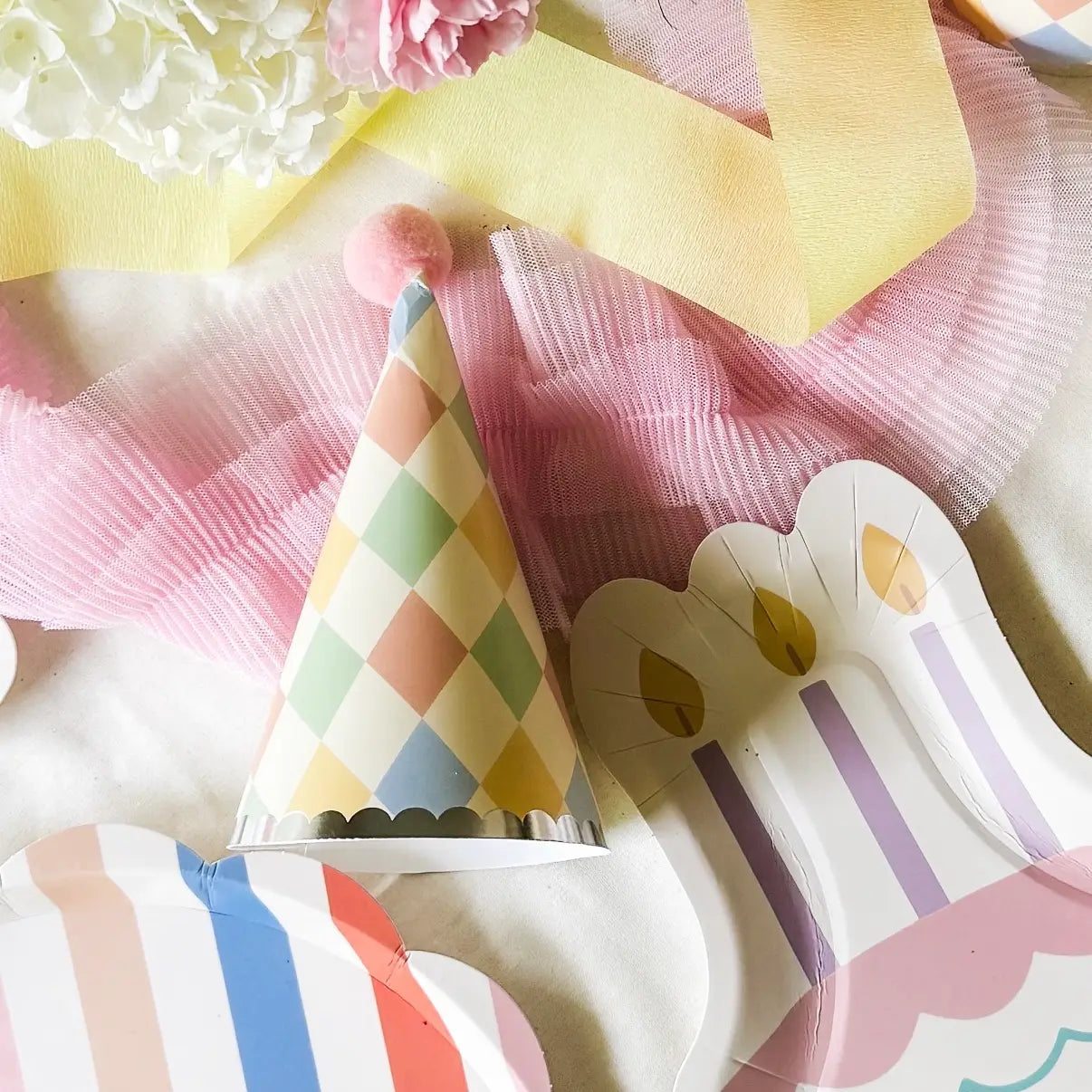 Colorful Harlequin Party Hats