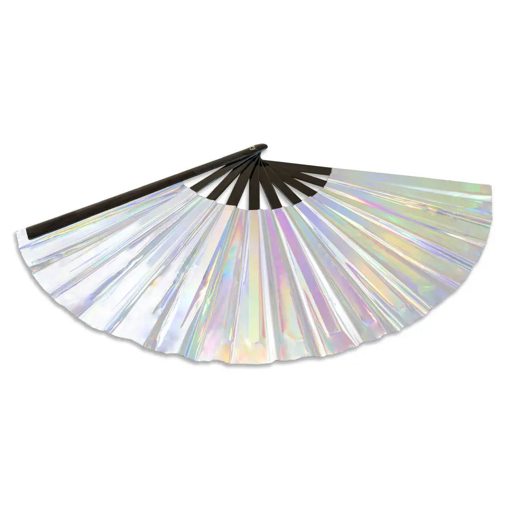 Metallic Silver XL Hand Fan