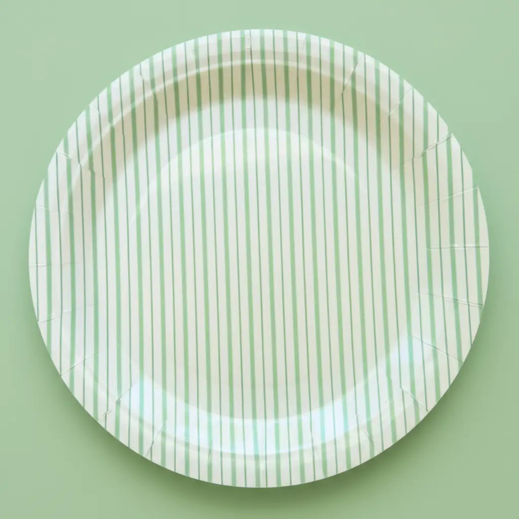 Mint Fine Stripe Plates