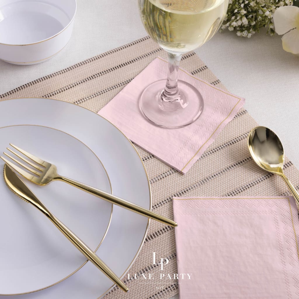 Blush Pink and Gold Lunch Napkin